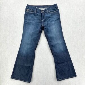 Eddie Bauer Curvy Bootcut Jeans Womens 10P Dark Wash Blue Denim Mid Rise Petite